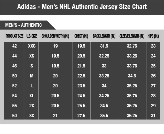 Nhl Adidas Jersey Size Chart Store Emergencydentistry